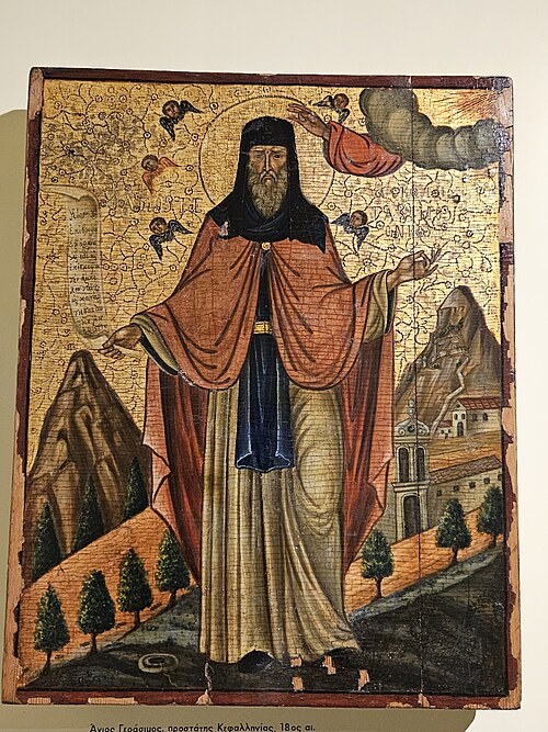 Depiction of Venerable Gerasimus the New Ascetic of Cephalonia