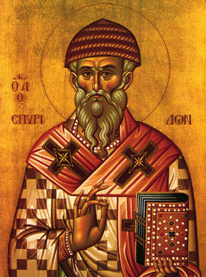 Depiction of St Spyridon the Wonderworker, Bishop of Tremithus
